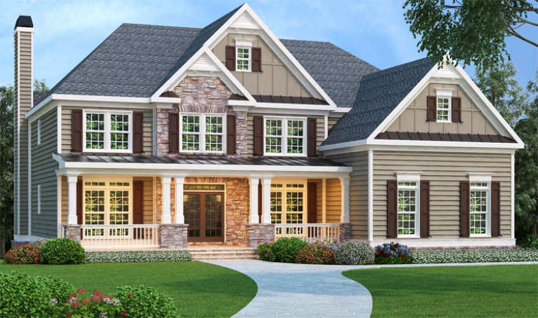 Traditional House Plan #009-00007 Elevation Photo