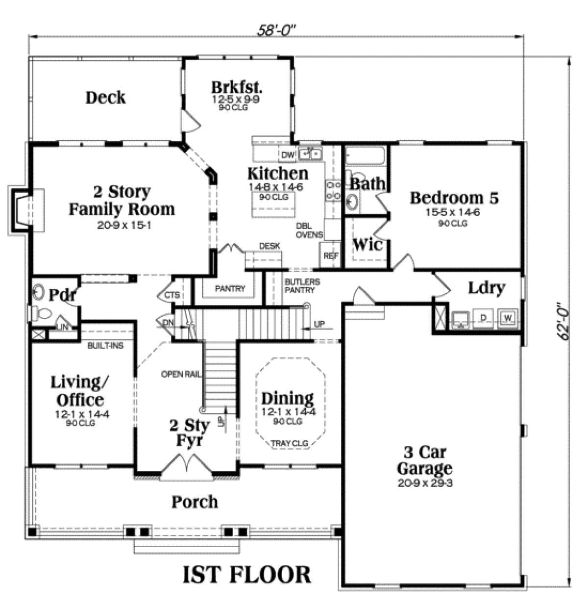 Main Floor for House Plan #009-00007
