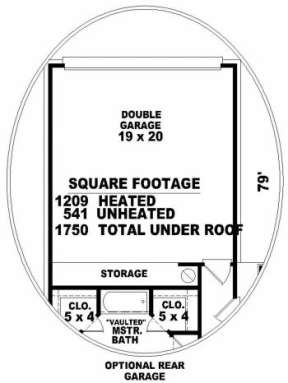 Optional Rear Garage for House Plan #053-00156