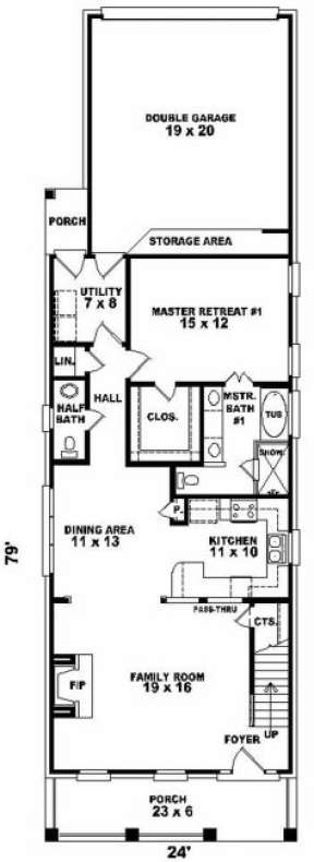 First Floor for House Plan #053-00157