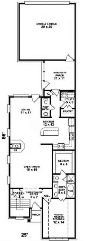 First Floor for House Plan #053-00158