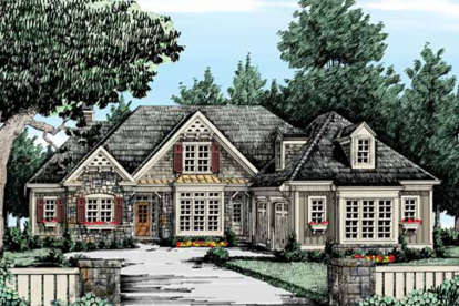 European House Plan #8594-00308 Elevation Photo