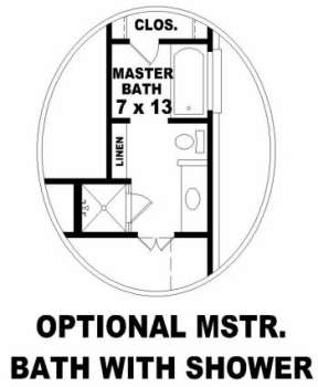 Optional Master Bath for House Plan #053-00161