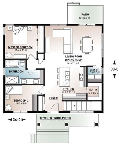 Main Floor for House Plan #034-01222