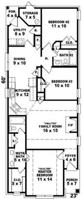 Floorplan for House Plan #053-00163