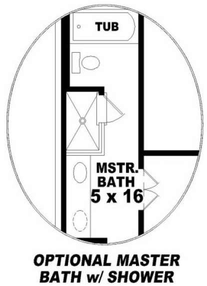 Optional Master Bath for House Plan #053-00163