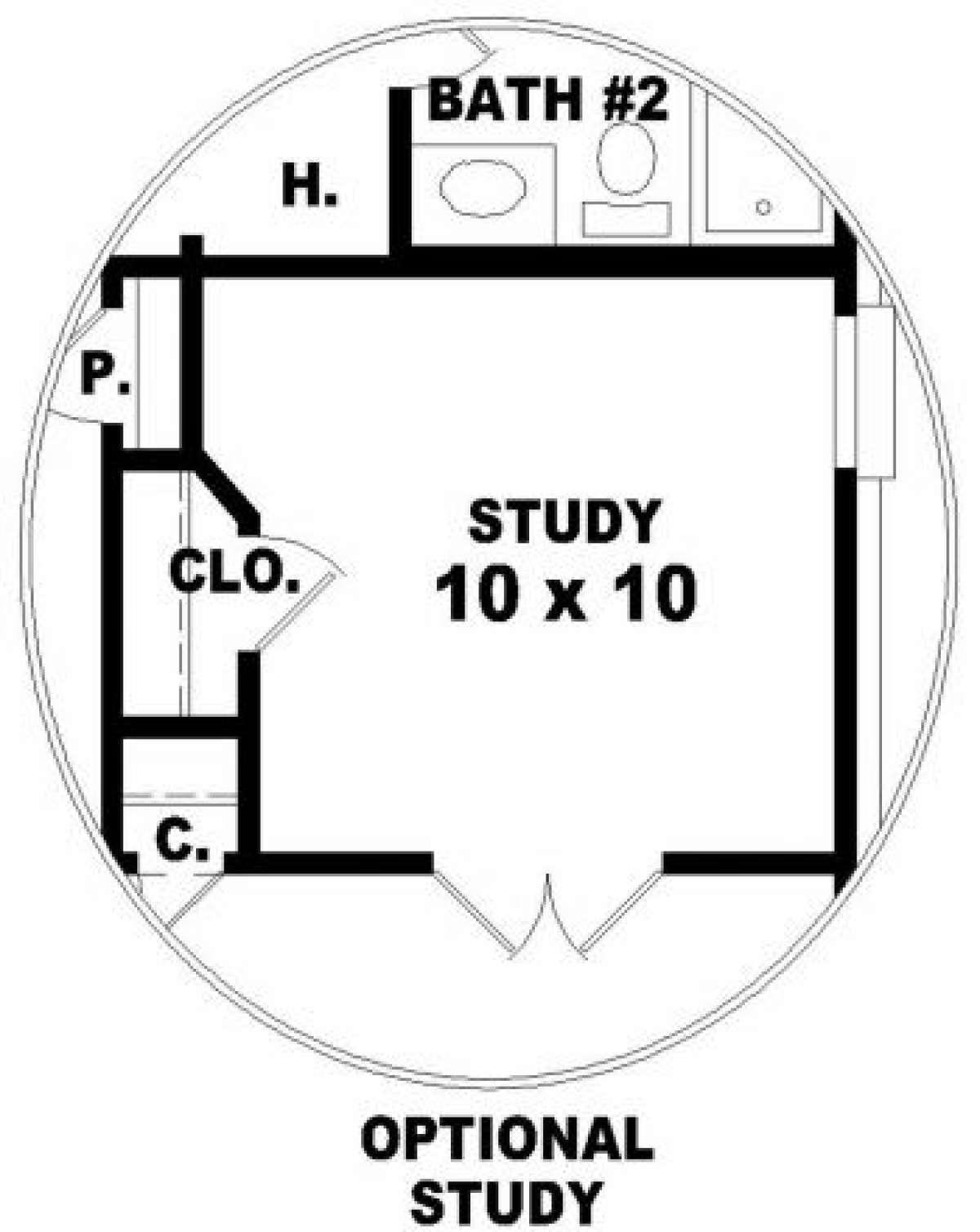 Optional Study for House Plan #053-00163