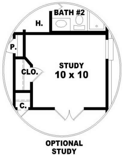 Optional Study for House Plan #053-00163