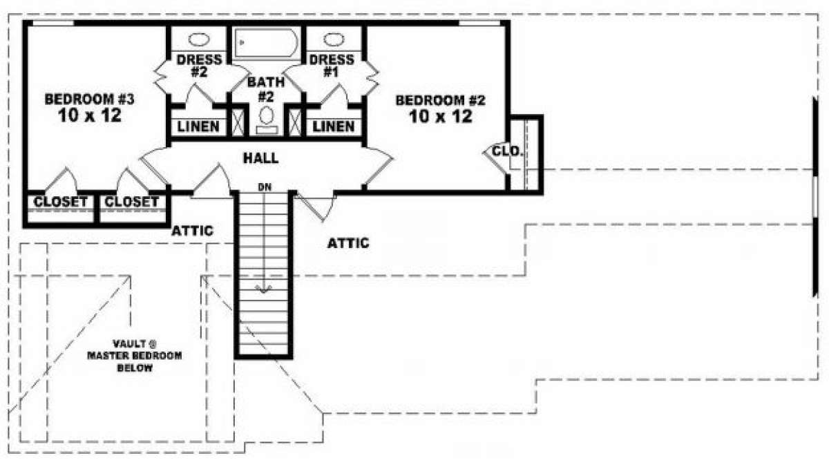 Second Floor for House Plan #053-00165