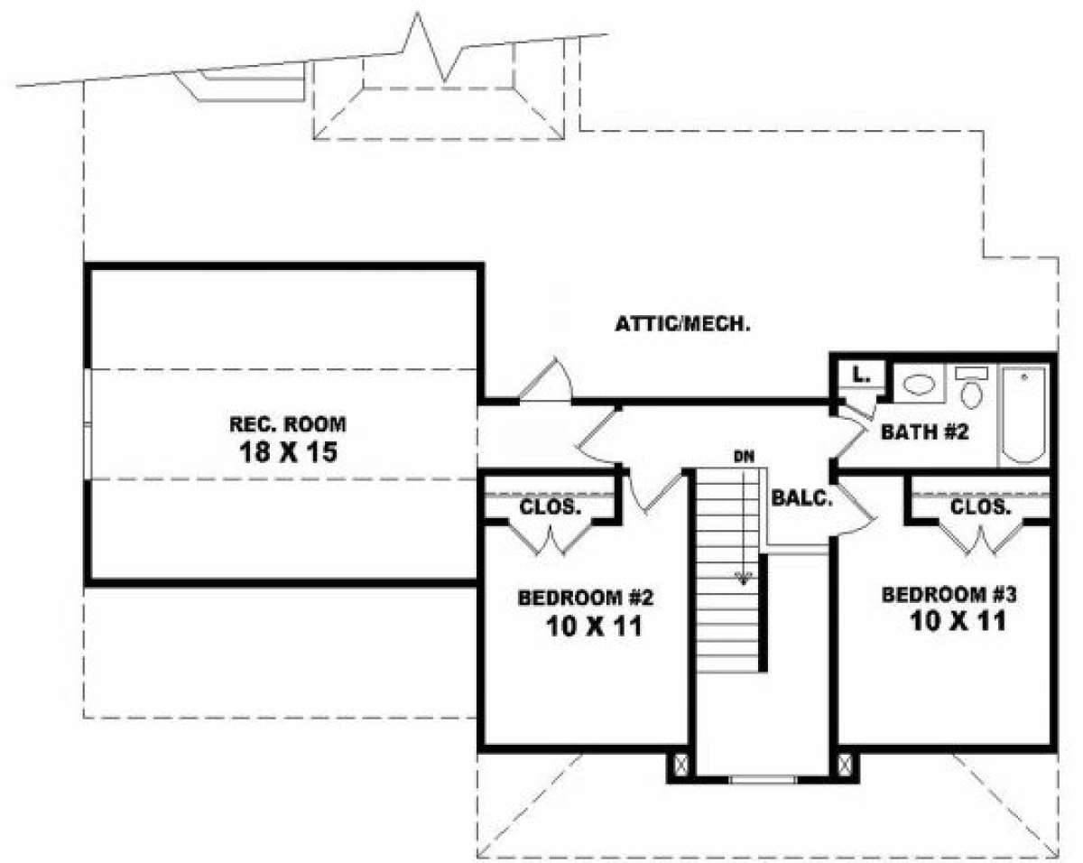 Second Floor for House Plan #053-00168
