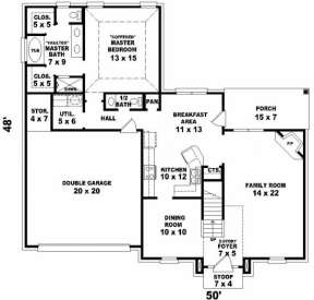 First Floor for House Plan #053-00170