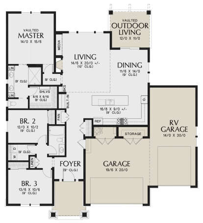 Main Floor for House Plan #2559-00828