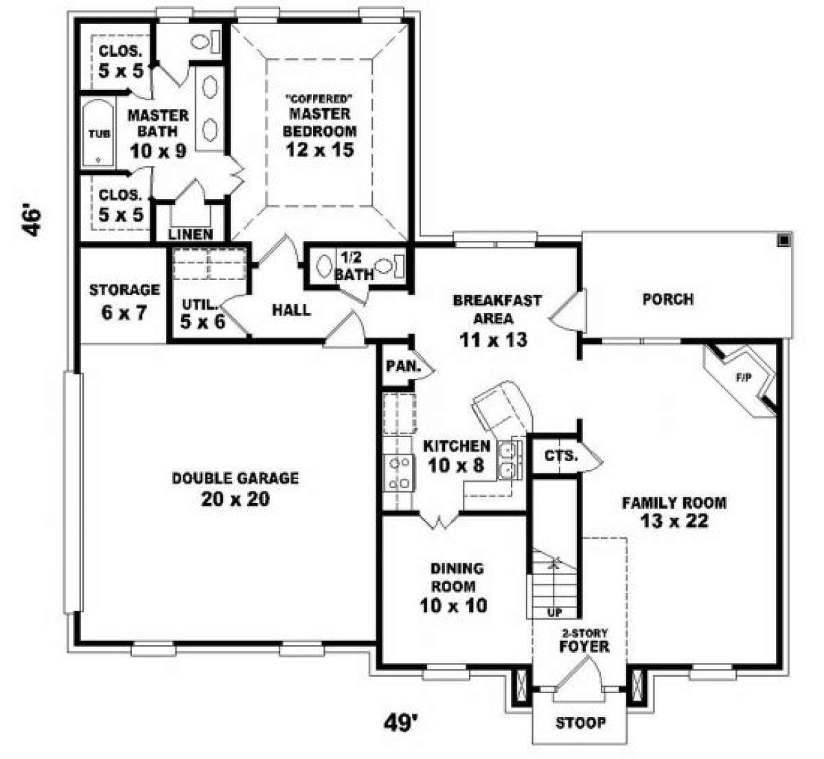 First Floor for House Plan #053-00175