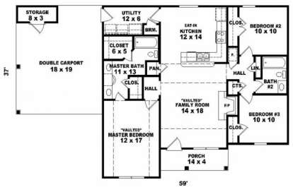 Floorplan for House Plan #053-00180