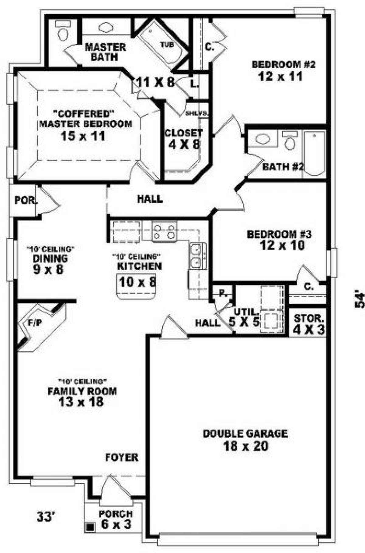 Floorplan for House Plan #053-00181