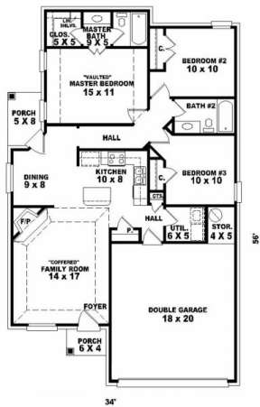 Floorplan for House Plan #053-00182