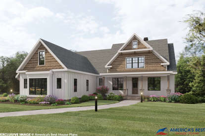 4 Bed, 3 Bath, 2594 Square Foot House Plan - #8594-00317