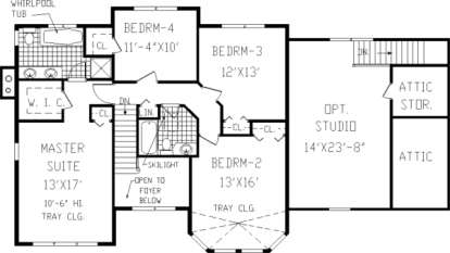 Upper Floor for House Plan #033-00042