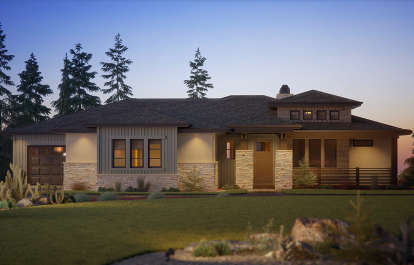 Prairie House Plan #5631-00116 Elevation Photo