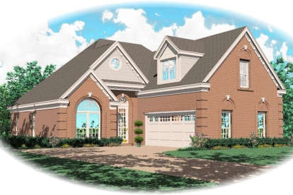French Country House Plan #053-00184 Elevation Photo