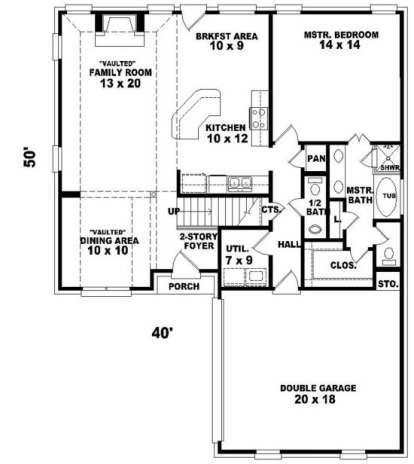 First Floor for House Plan #053-00184