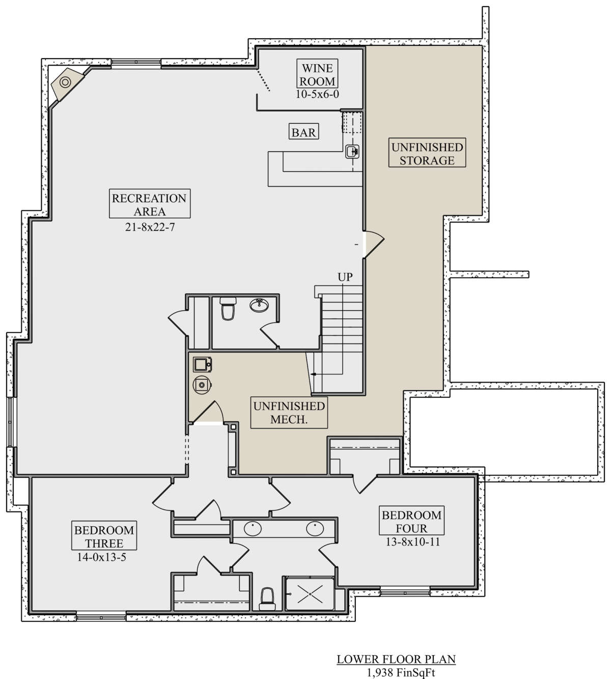 Basement for House Plan #5631-00121
