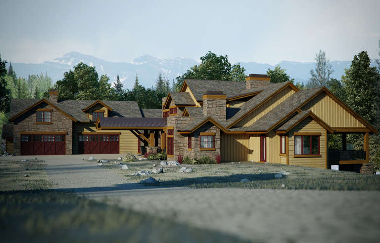 Mountain House Plan #5631-00122 Elevation Photo