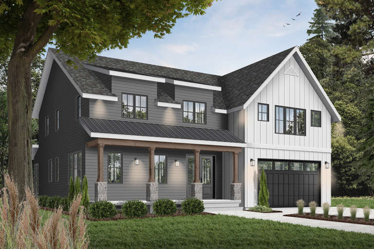 Modern Farmhouse House Plan #034-01223 Elevation Photo