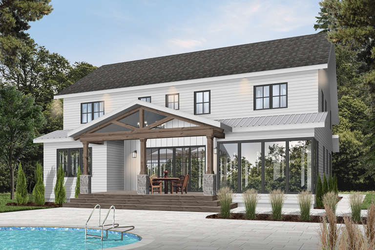 Modern Farmhouse House Plan #034-01223 Elevation Photo