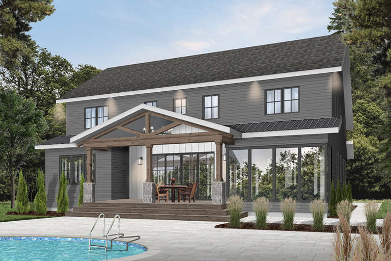 Modern Farmhouse House Plan #034-01223 Elevation Photo