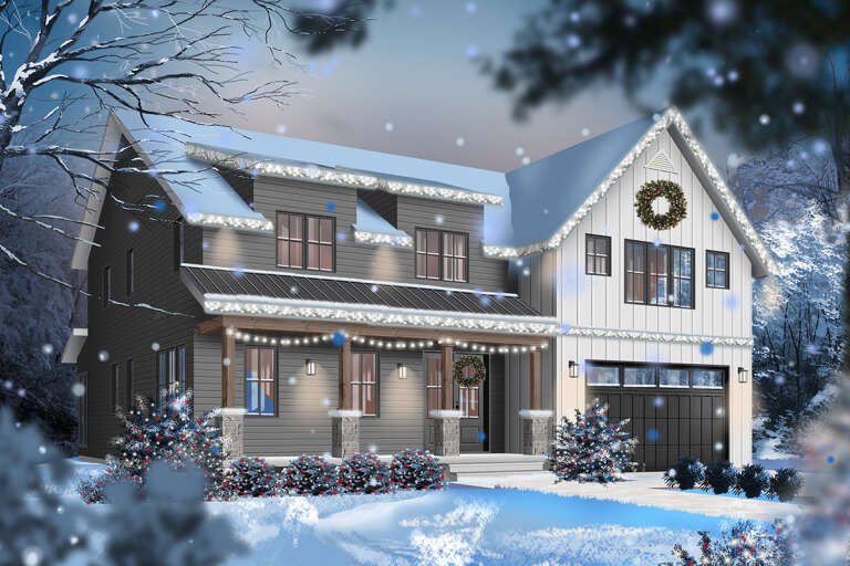 Modern Farmhouse House Plan #034-01223 Elevation Photo