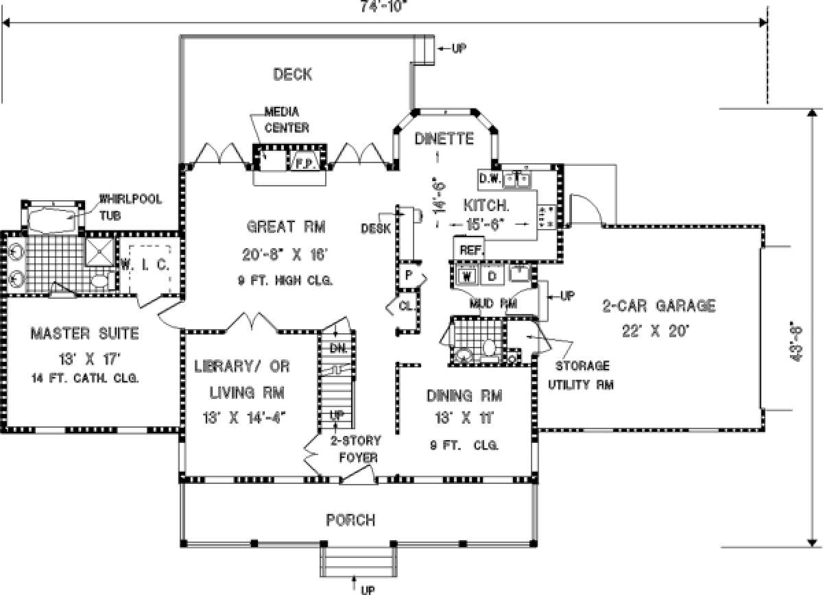 Main Floor for House Plan #033-00043