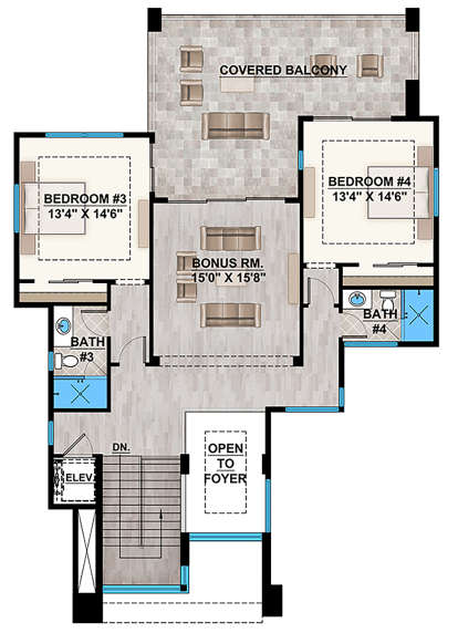 Second Floor for House Plan #207-00075