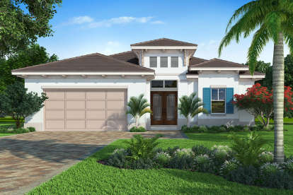 Florida House Plan #207-00076 Elevation Photo