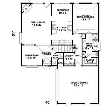 First Floor for House Plan #053-00186