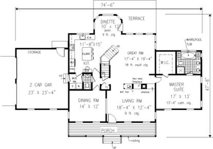 Main Floor for House Plan #033-00044