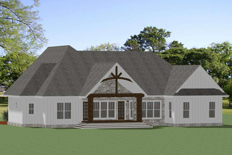 Modern Farmhouse House Plan #6849-00077 Elevation Photo