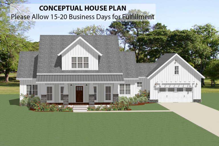 Modern Farmhouse House Plan #6849-00079 Elevation Photo