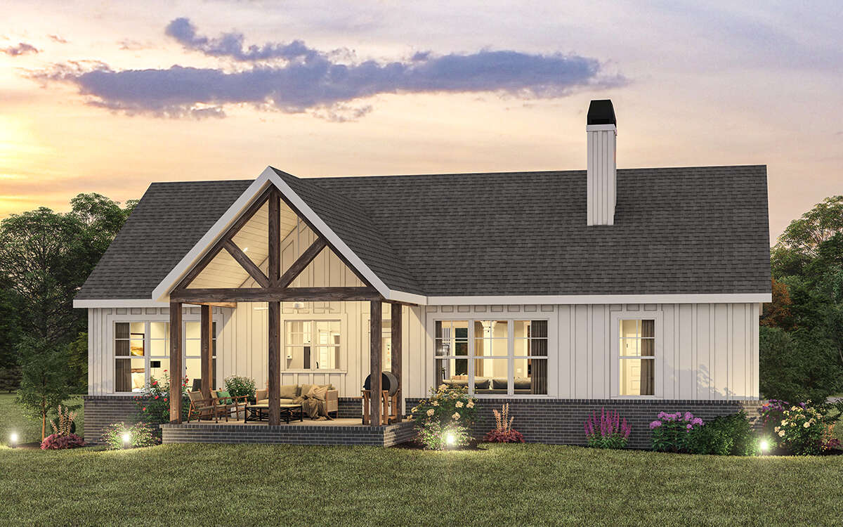 Modern Farmhouse Plan: 1,771 Square Feet, 3 Bedrooms, 2 Bathrooms - 009
