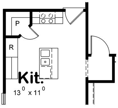 Optional Kitchen Layout for House Plan #402-01593