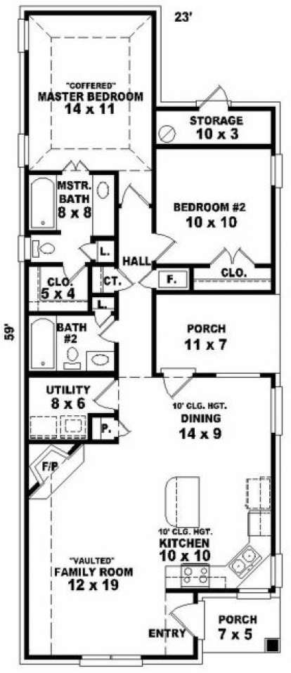 Floorplan for House Plan #053-00190