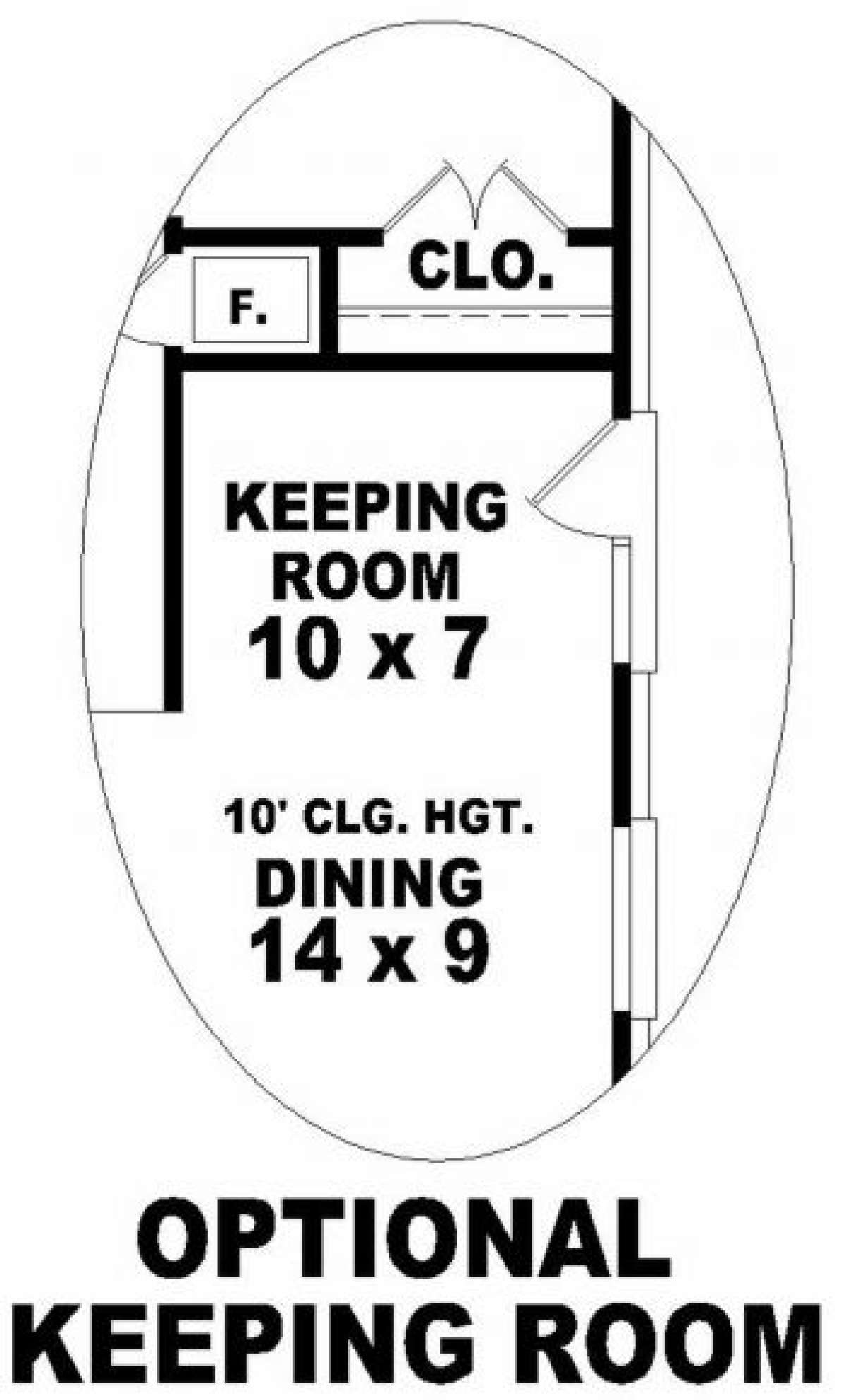 Optional Keeping Room for House Plan #053-00190