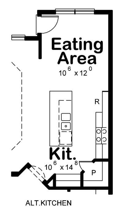 Alternate Kitchen Layout for House Plan #402-01595