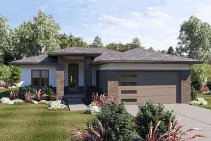 Prairie House Plan #963-00340 Elevation Photo