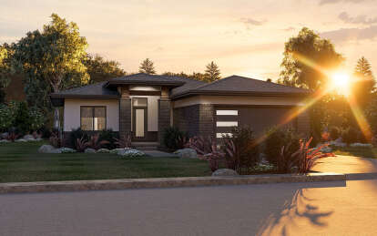 Prairie House Plan #963-00340 Elevation Photo