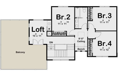 Second Floor for House Plan #963-00343