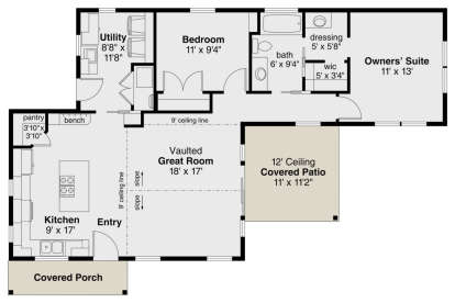 Main Floor for House Plan #035-00837