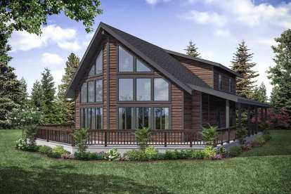 Cabin House Plan #035-00839 Elevation Photo