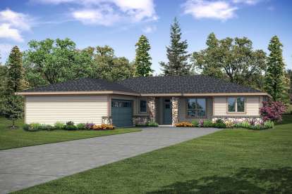 Ranch House Plan #035-00847 Elevation Photo