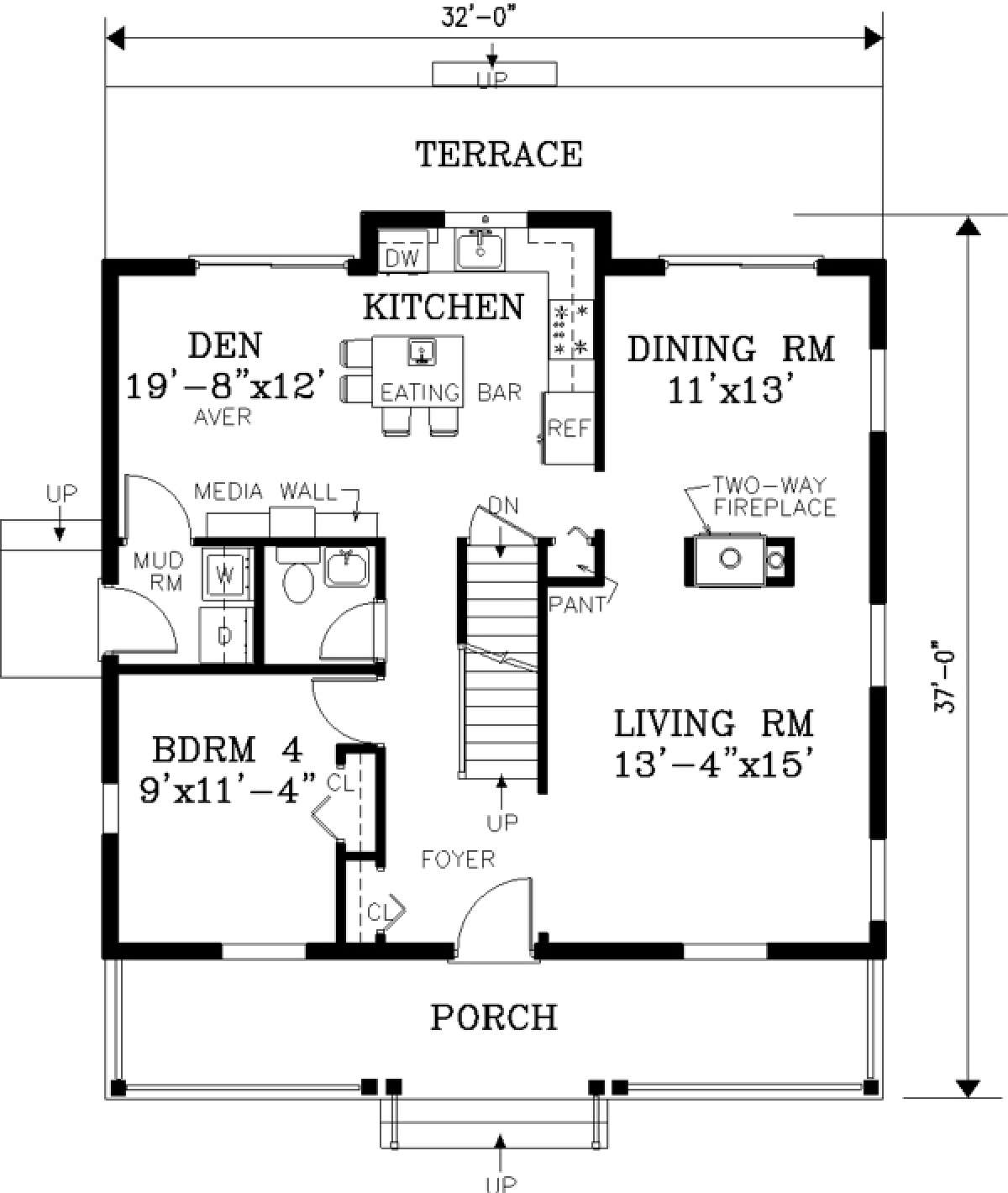 Main Floor for House Plan #033-00045